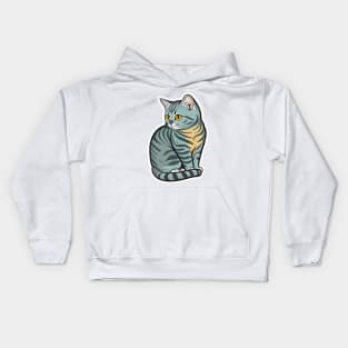 Beautiful American Short Hair Cat Kids Hoodie